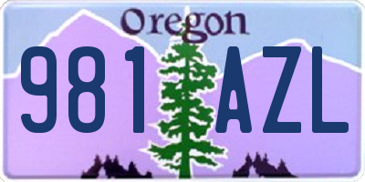 OR license plate 981AZL