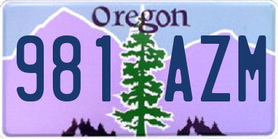 OR license plate 981AZM