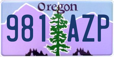 OR license plate 981AZP