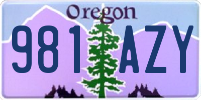 OR license plate 981AZY