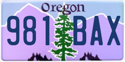 OR license plate 981BAX