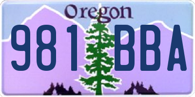 OR license plate 981BBA