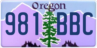 OR license plate 981BBC