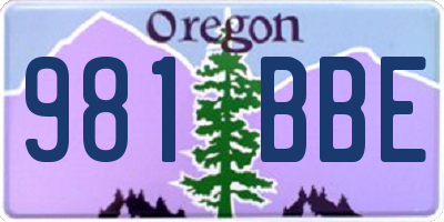 OR license plate 981BBE