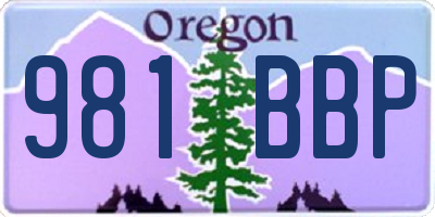 OR license plate 981BBP