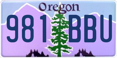 OR license plate 981BBU