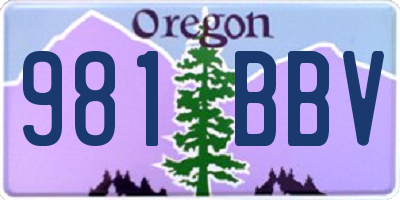 OR license plate 981BBV