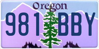 OR license plate 981BBY