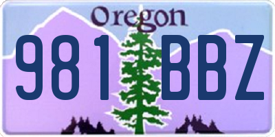 OR license plate 981BBZ