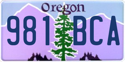 OR license plate 981BCA