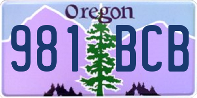 OR license plate 981BCB
