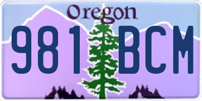 OR license plate 981BCM