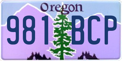 OR license plate 981BCP