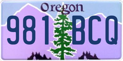 OR license plate 981BCQ