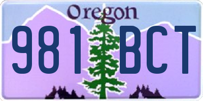 OR license plate 981BCT