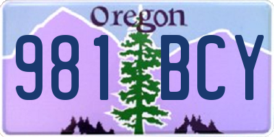 OR license plate 981BCY