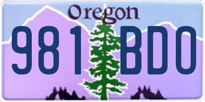 OR license plate 981BDO