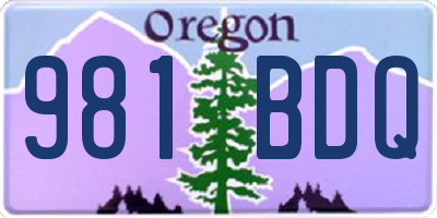 OR license plate 981BDQ