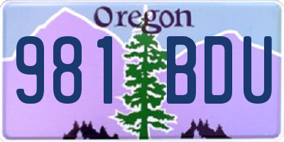 OR license plate 981BDU