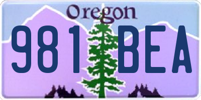 OR license plate 981BEA