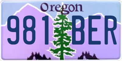 OR license plate 981BER