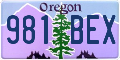 OR license plate 981BEX