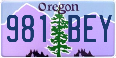 OR license plate 981BEY