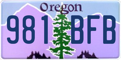 OR license plate 981BFB