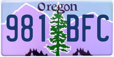 OR license plate 981BFC
