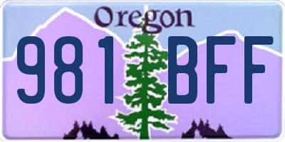 OR license plate 981BFF
