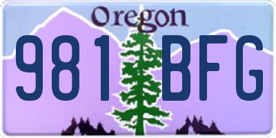 OR license plate 981BFG