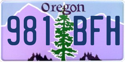 OR license plate 981BFH