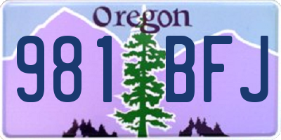 OR license plate 981BFJ