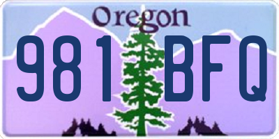 OR license plate 981BFQ