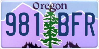 OR license plate 981BFR