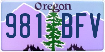 OR license plate 981BFV