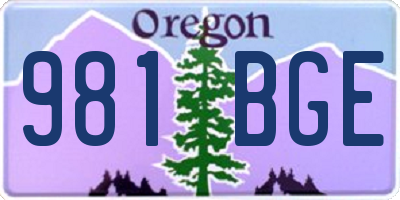 OR license plate 981BGE