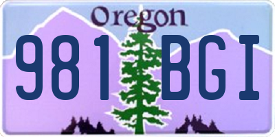 OR license plate 981BGI