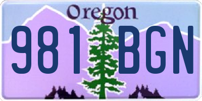 OR license plate 981BGN
