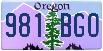 OR license plate 981BGO