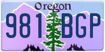 OR license plate 981BGP