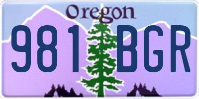 OR license plate 981BGR