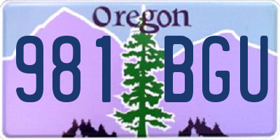 OR license plate 981BGU
