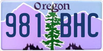 OR license plate 981BHC