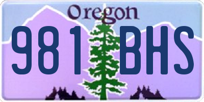 OR license plate 981BHS