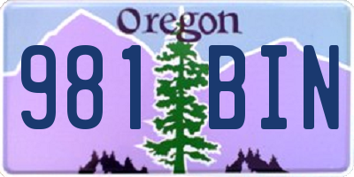 OR license plate 981BIN