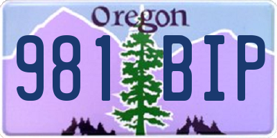 OR license plate 981BIP