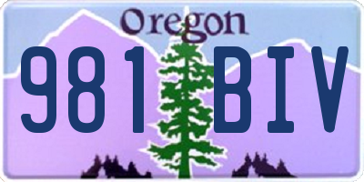 OR license plate 981BIV
