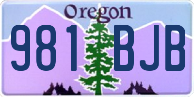 OR license plate 981BJB