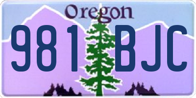 OR license plate 981BJC